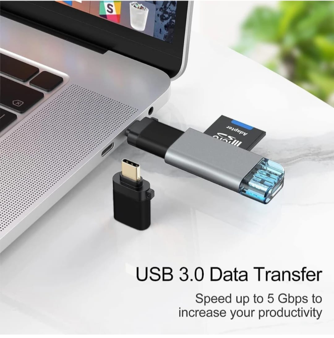 USB Type-C OTG Adapter, USB 3.0 Ultra-Fast Data Transfer, Premium Zinc Alloy, Space Grey